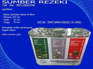 tempat sampah stainless 3 in 1