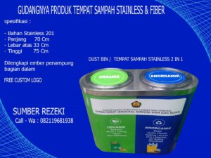 Dustbin tempat sampah stainless 2 in 1